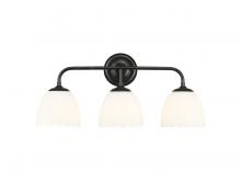  6954-BA3 BLK-OP - Dorinda 3-Light Vanity Light in Matte Black with Opal Glass